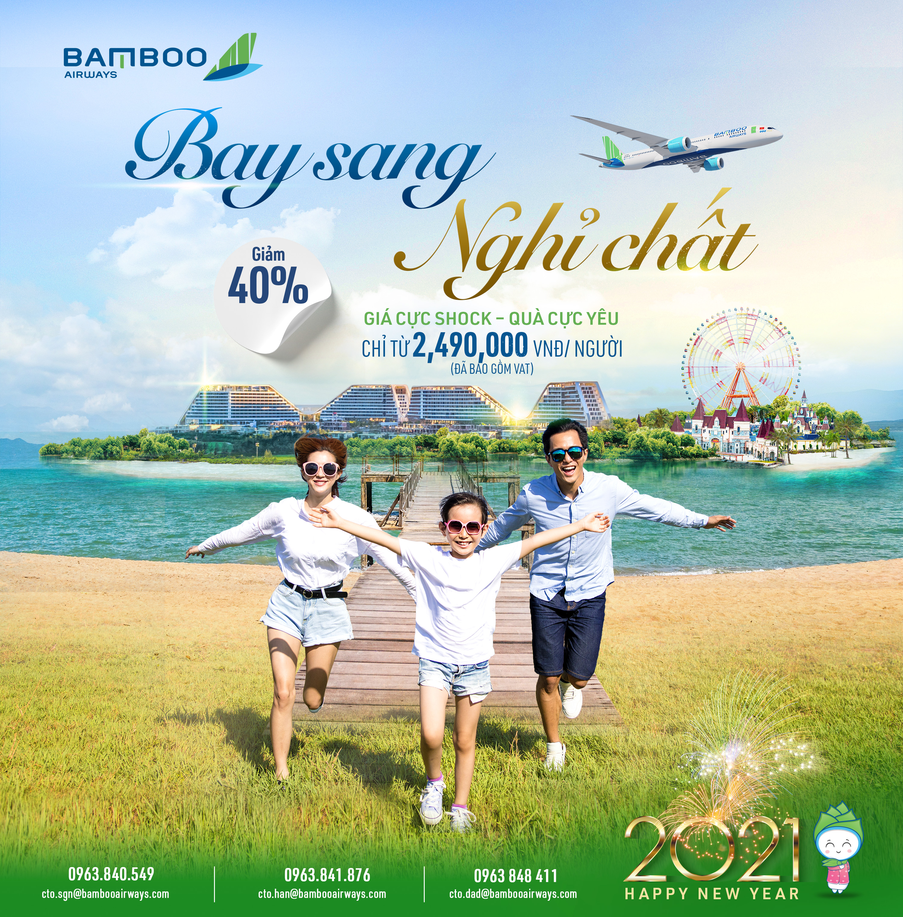 Bamboo Airways tung combo trọn gói “chất lừ” dịp Tết Dương lịch, ưu đãi tới 40% 