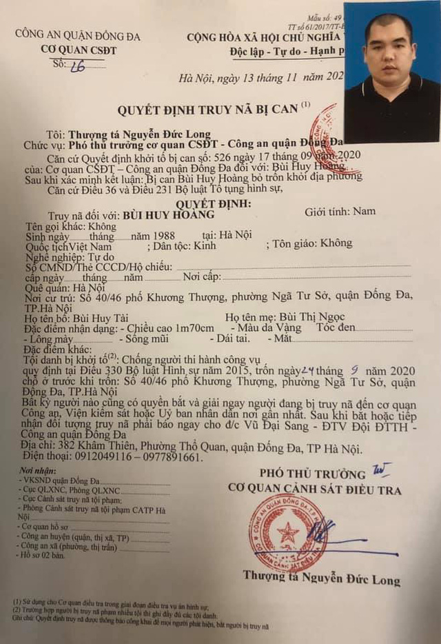 Hà Nội Truy nã đối tượng tấn công cán bộ công an rồi bỏ trốn