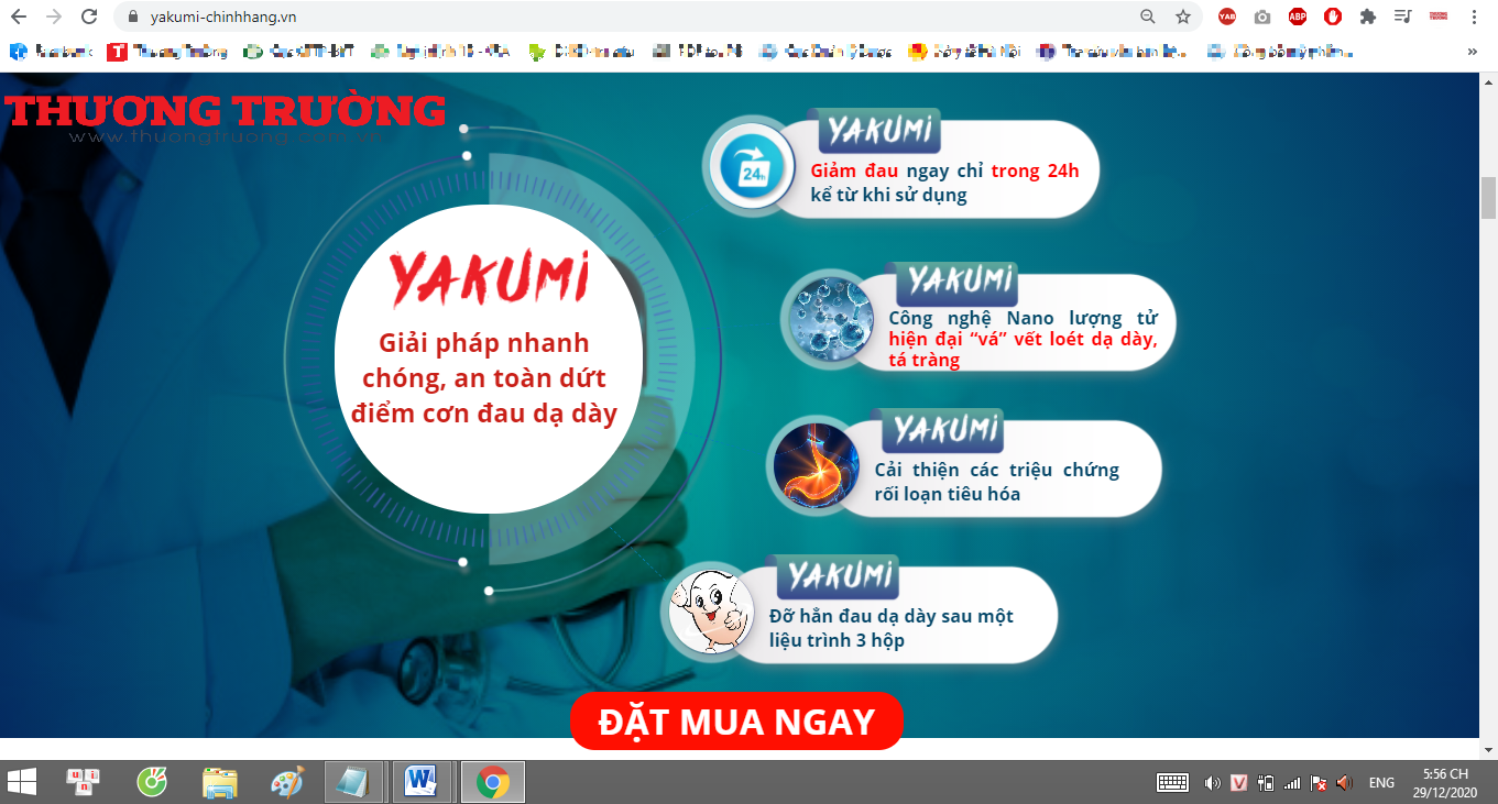 Sản phẩm Yakumi được quảng cáo đặc trị bệnh dạ dày ‘ngập’ mạng xã hội