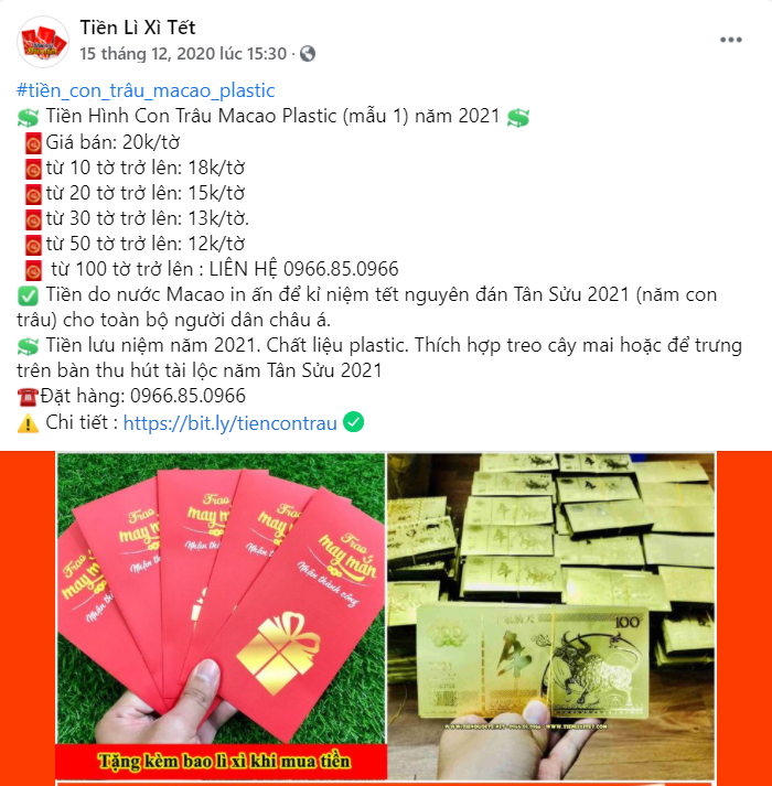 Nhộn nhịp thị trường tiền lì xì Tết Nguyên đán Tân Sửu 2021