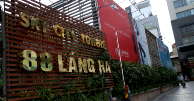Phong tỏa toàn bộ chung cư Sky City Tower 88 Láng Hạ vì bệnh nhân nhiễm Covid-19