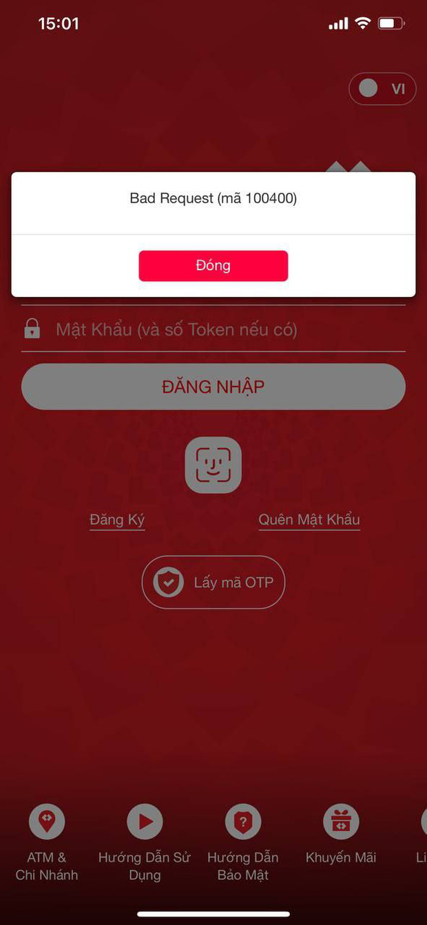 Khách hàng bức xúc vì ngân hàng điện tử của Techcombank gặp sự cố đúng cao điểm những ngày cuối năm 