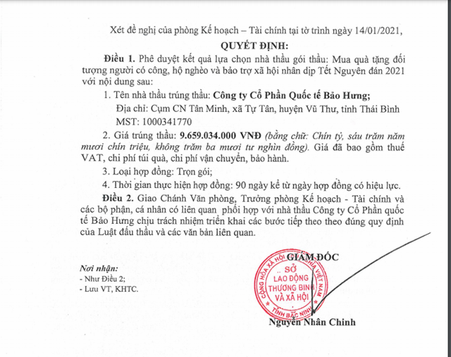 Dấu hiệu bất thường tại nhiều gói thầu mua quà tết