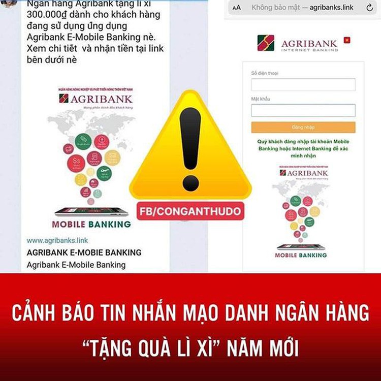 Cảnh báo tin nhắn mạo danh ngân hàng tặng quà lì xì năm mới