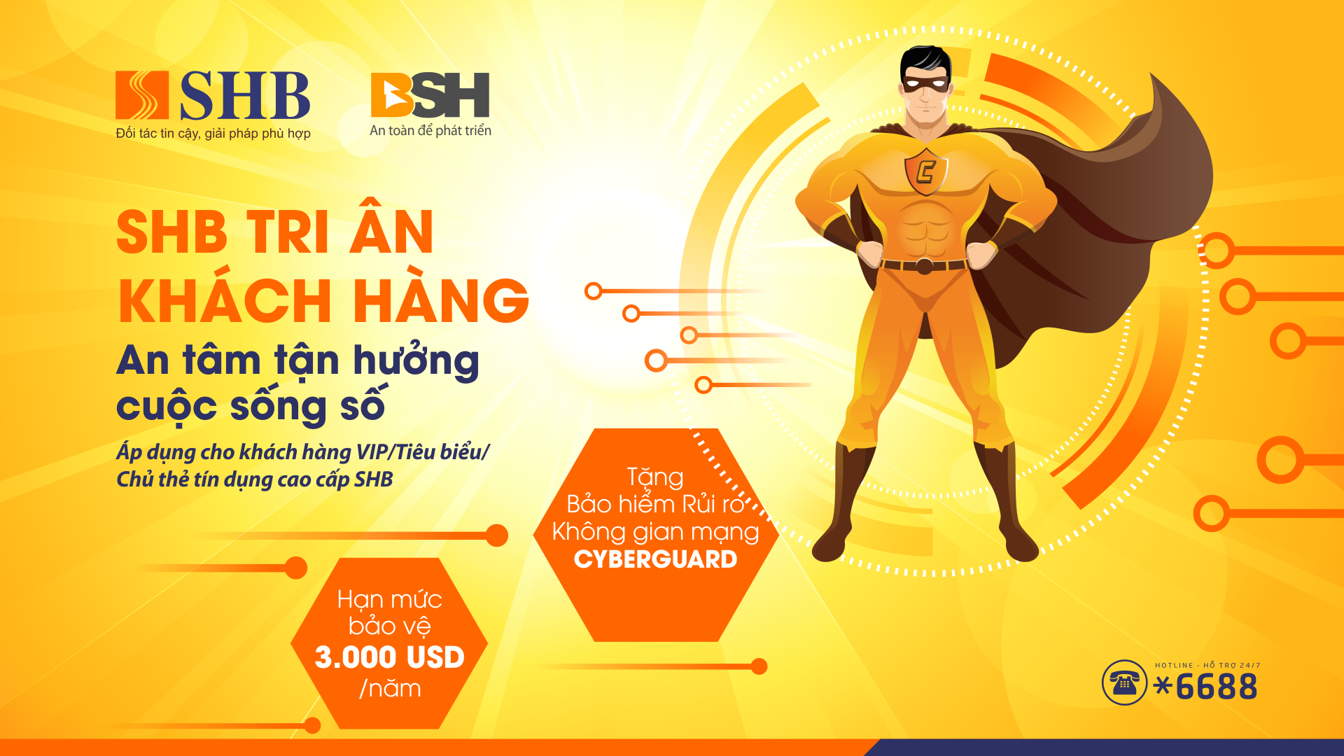 SHB tặng khách hàng cao cấp bảo hiểm an ninh mạng CyberGuard với hạn mức 3.000 USDnăm