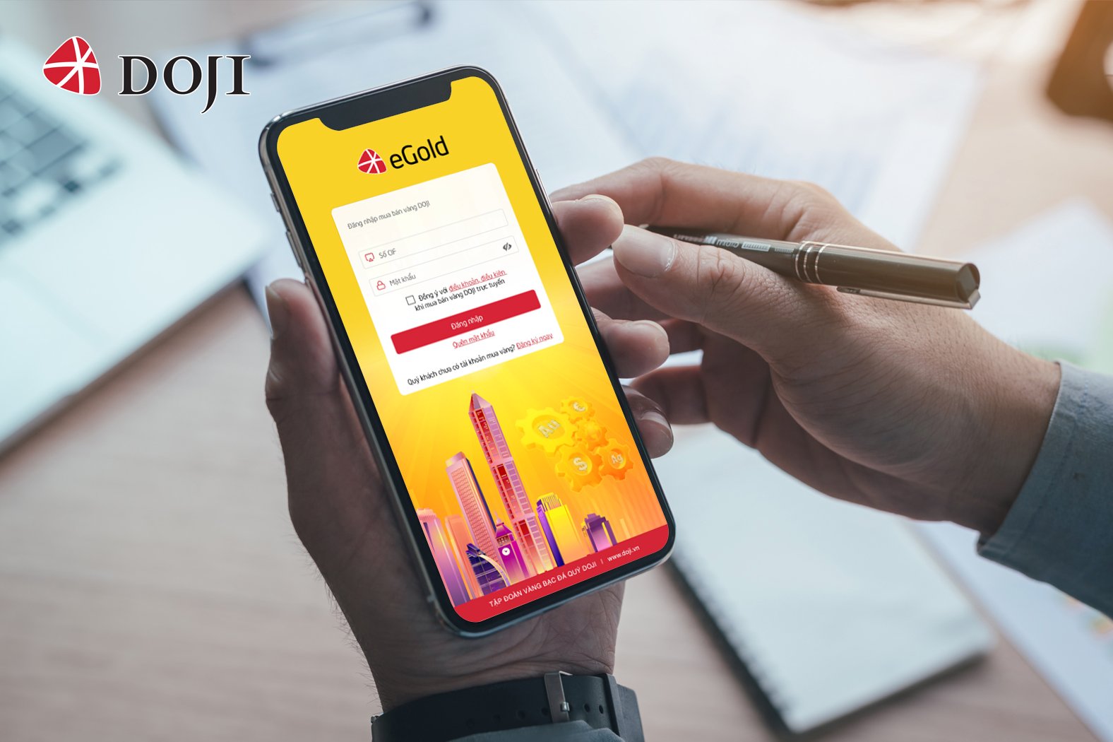 Mua vàng siêu tốc ngày Thần Tài với eGold của DOJI