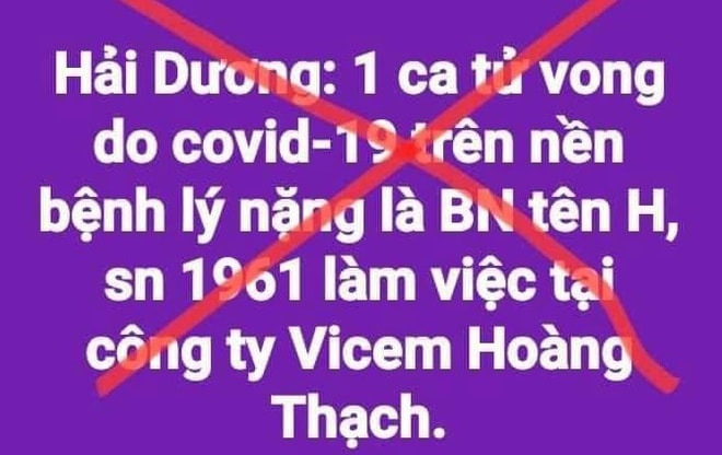 Hải Dương Ca mắc Covid-19 tử vong là tin thất thiệt