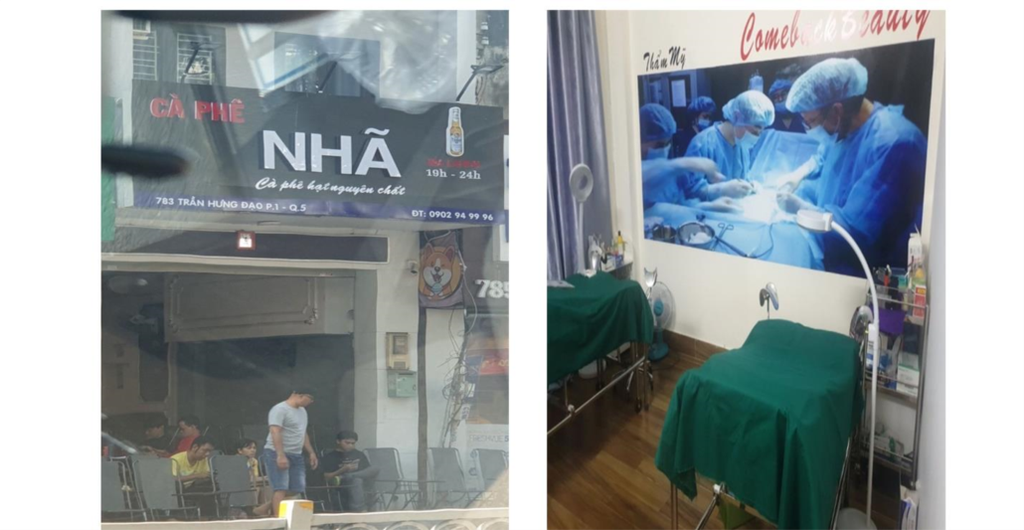 Vạch trần cơ sở phẫu thuật thẩm mỹ trá hình quán cafe