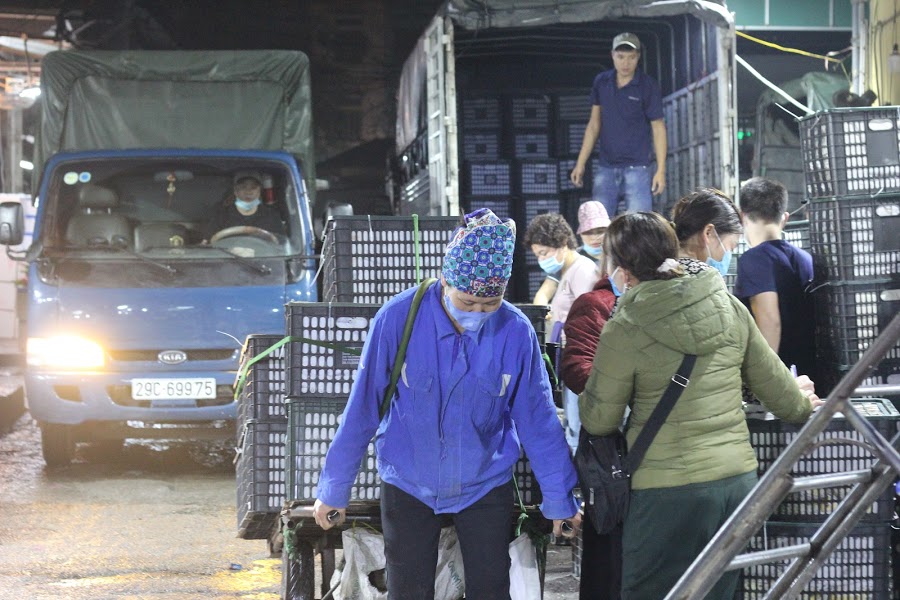 Mưu sinh chợ Long Biên, nhọc nhằn đôi vai nữ cửu vạn