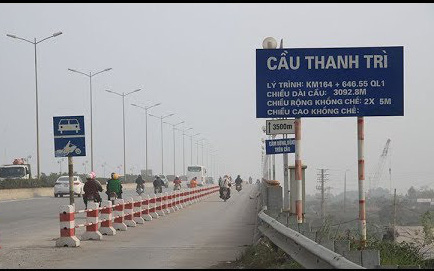 Từ 163, hạ tốc độ tối đa với ô tô lưu thông trên cầu Thanh Trì xuống 60kmh