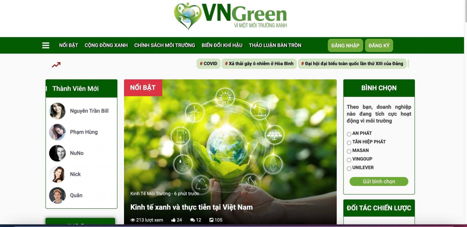 Vngreen.vn - Mạng xã hội vì 1 Việt Nam xanh
