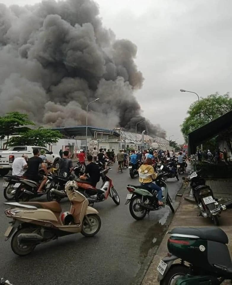 Hải Dương Cháy lớn tại Công ty TNHH Doosan thuộc khu công nghiệp Đại An