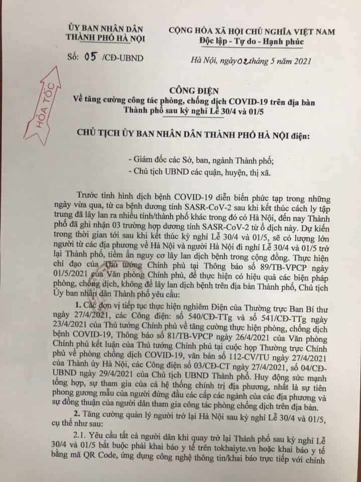 Yêu cầu người dân khai báo y tế khi quay trở lại thành phố sau kỳ nghỉ lễ