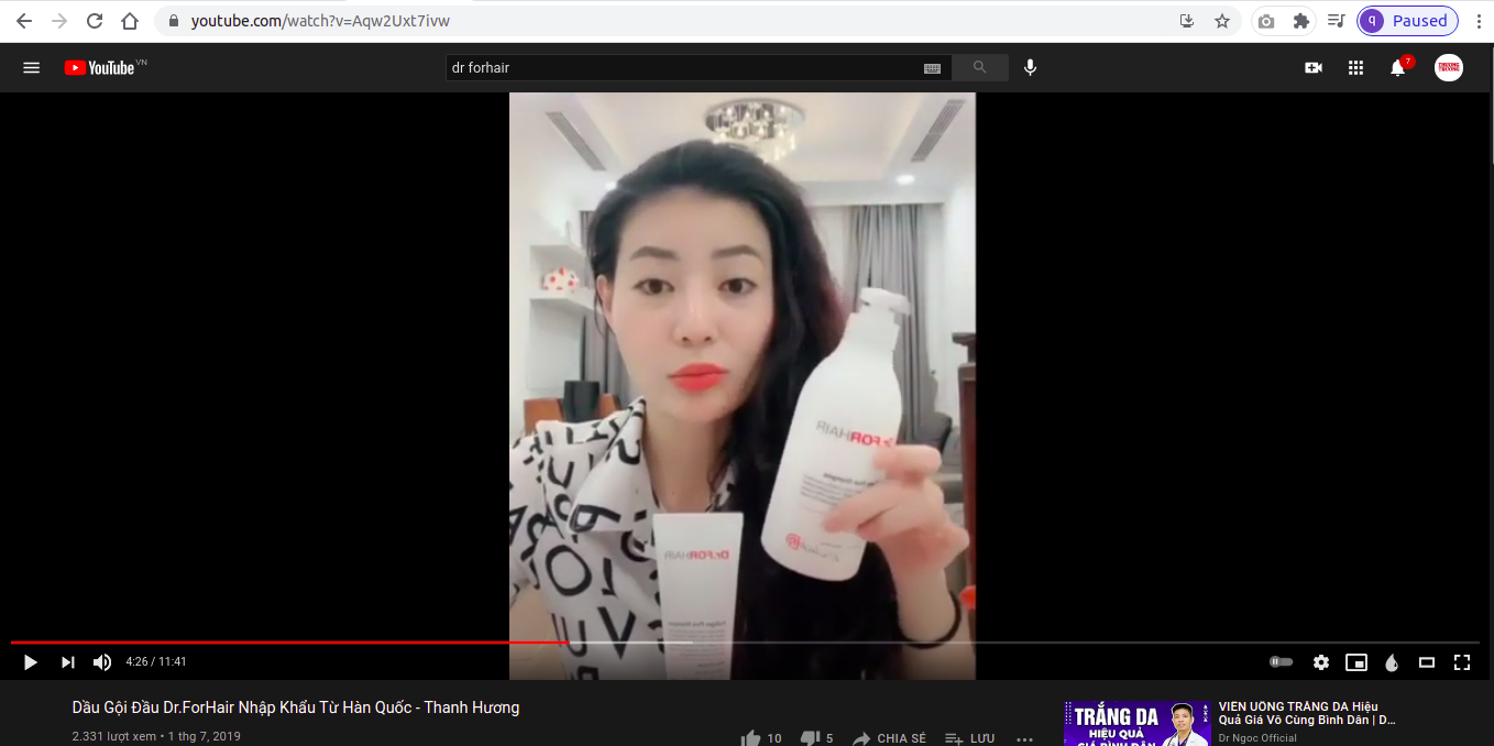 Nghệ sĩ nổi tiếng tung hô mỹ phẩm Dr.FORHAIR một cách quá đà