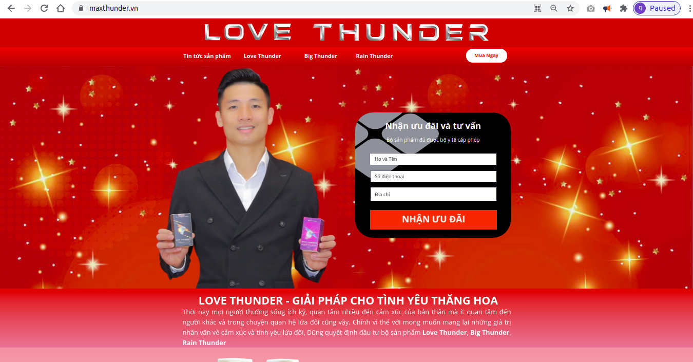 Sản phẩm Love Thunder của cầu thủ Bùi Tiến Dũng giúp thơm miệng nhưng được quảng cáo như “thuốc kích dục