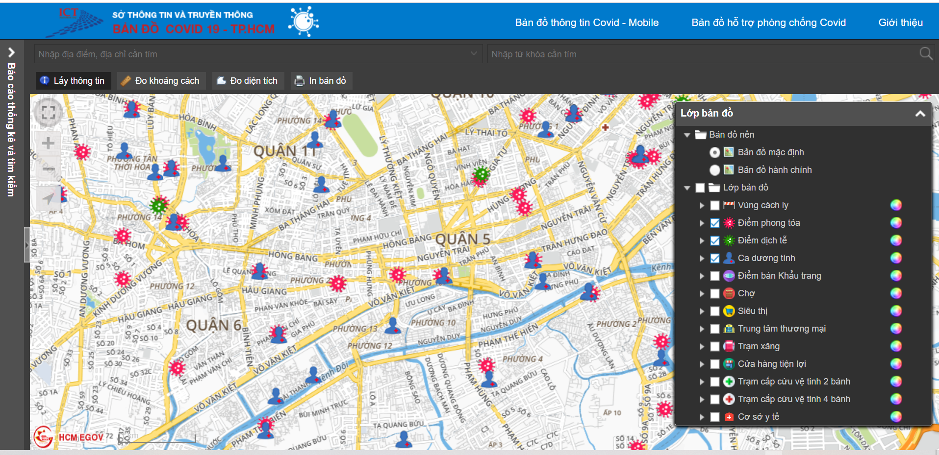 TP HCM chính thức ra mắt Bản đồ hỗ trợ phòng chống dịch Covid-19