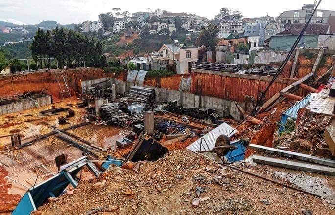 Dự án showroom Toyota Ngọc Anh Lâm Đồng sạt lở kinh hoàng