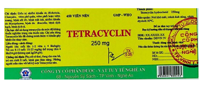 Phát hiện lô thuốc Tetracyclin không đạt chất lượng, nghi là giả