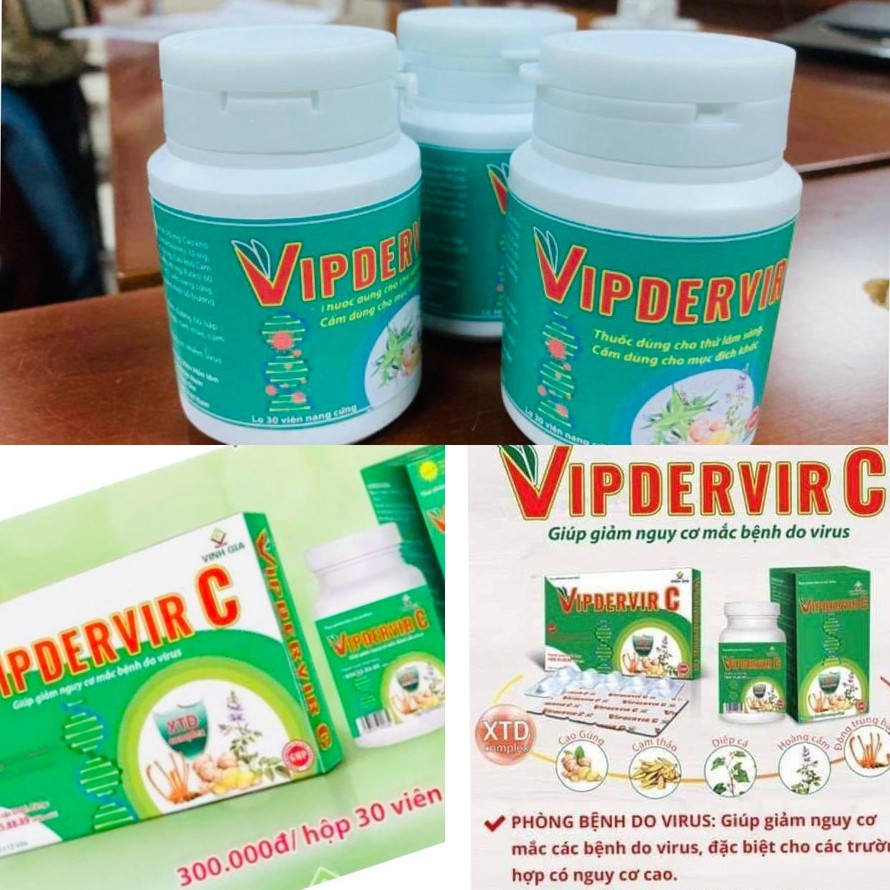 Thuốc điều trị COVID-19 và thực phẩm chức năng VIPDERVIR C Lập lờ đánh lận con đen