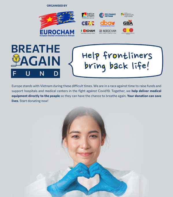 EuroCham phát động chiến dịch “Hồi sinh nhịp thở - Breathe Again” ﻿ủng hộ trang thiết bị y tế thiết yếu cho Việt Nam