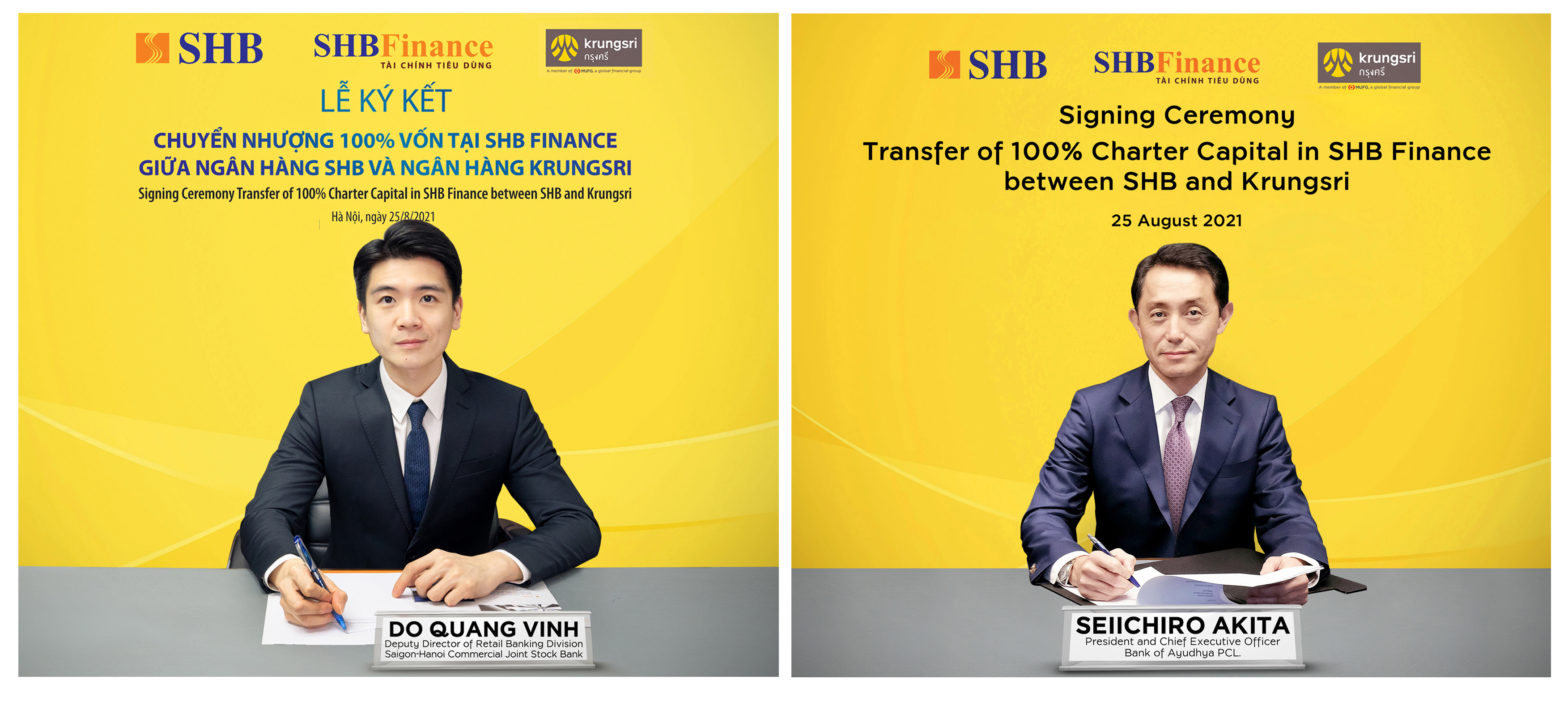 SHB sẽ chuyển nhượng 100% vốn tại SHB Finance cho Krungsri – thành viên chiến lược thuộc Tập đoàn MUFG – Nhật Bản