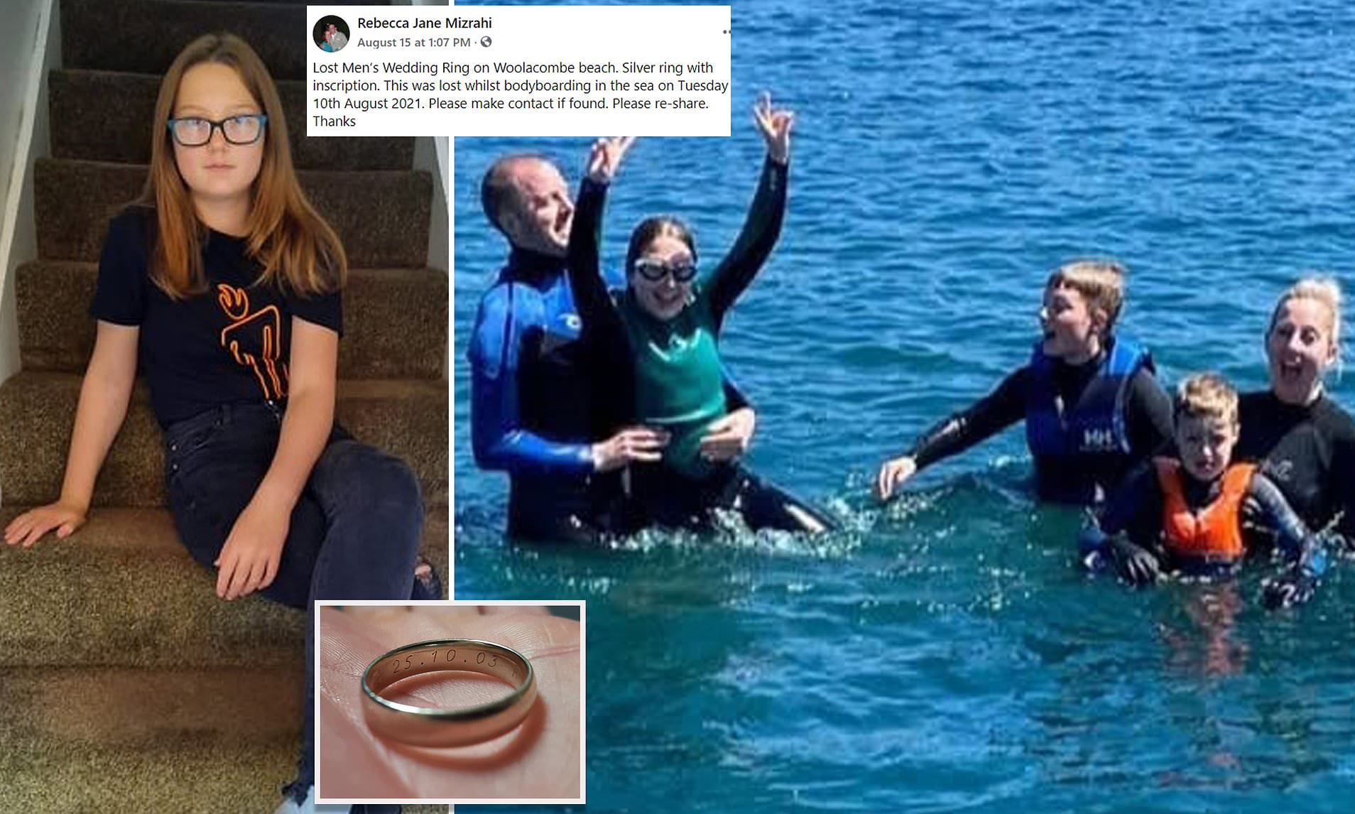 Cô bé 11 tuổi trong lúc lặn biển bất ngờ tìm được chiếc nhẫn cưới của người đã từng đăng tin tìm kiếm trước đó