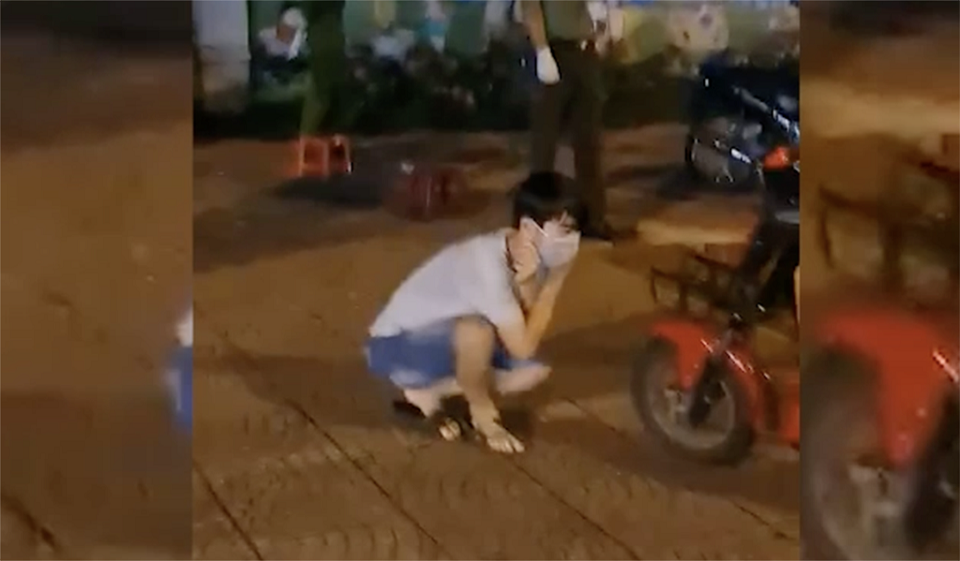 Học sinh ra đường không lý do trong thời gian giãn cách bị phạt thụt dầu