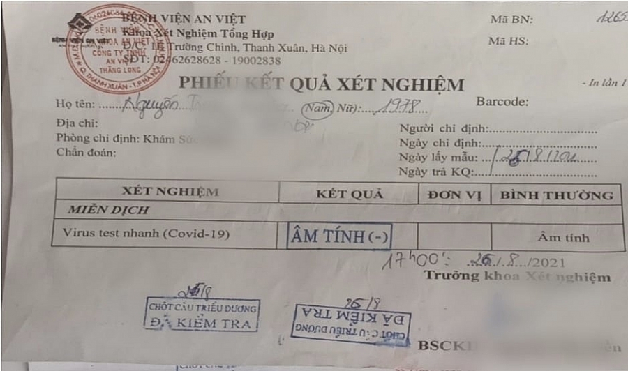 Sửa ngày xét nghiệm Covid-19 để thông chốt kiểm dịch, một tài xế bị đề nghị xử phạt 