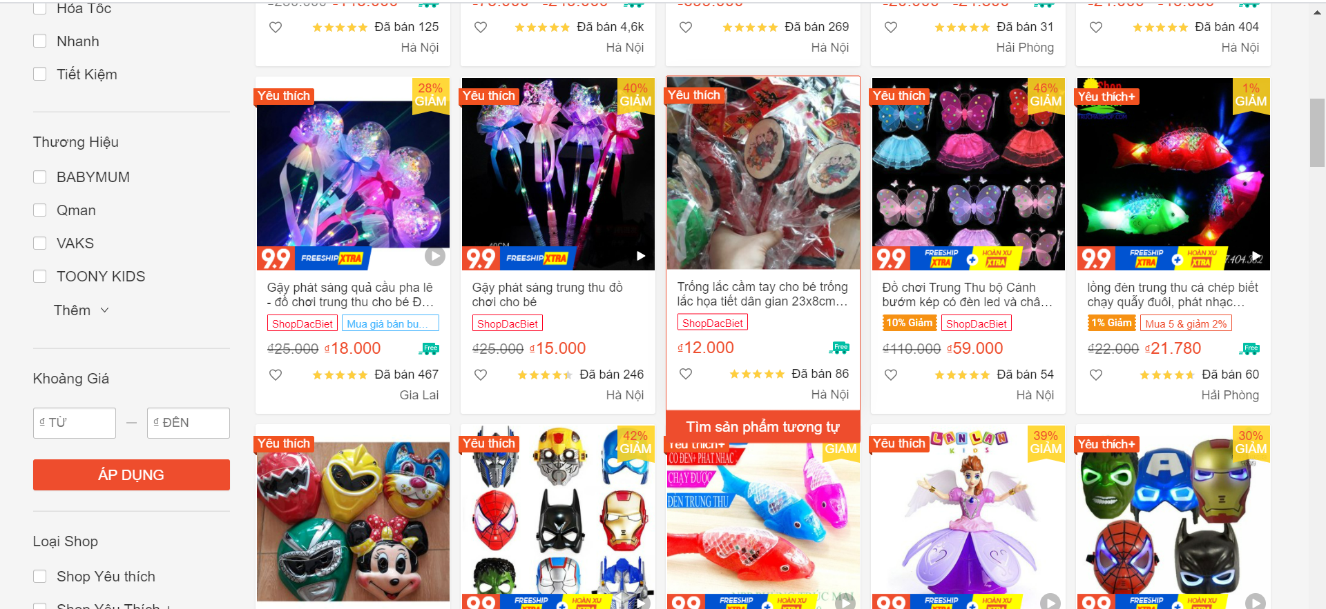 Đồ chơi Tết Trung thu đổ bộ thị trường online với giá ưu đãi từ 5 - 10%