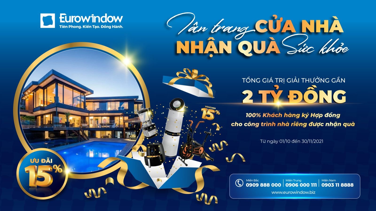 Eurowindow khuyến mãi lớn, tặng quà khủng trong chương trình “Tân trang cửa nhà – Nhận quà sức khỏe”