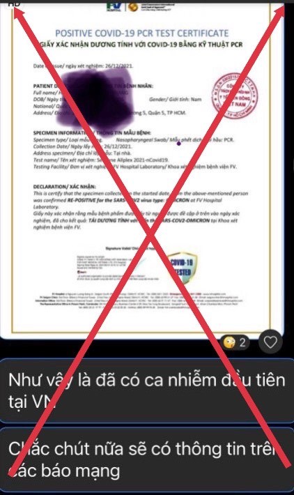 TP.HCM Thông tin Bệnh viện FV phát hiện ca mắc biến chủng Omicron là sai sự thật