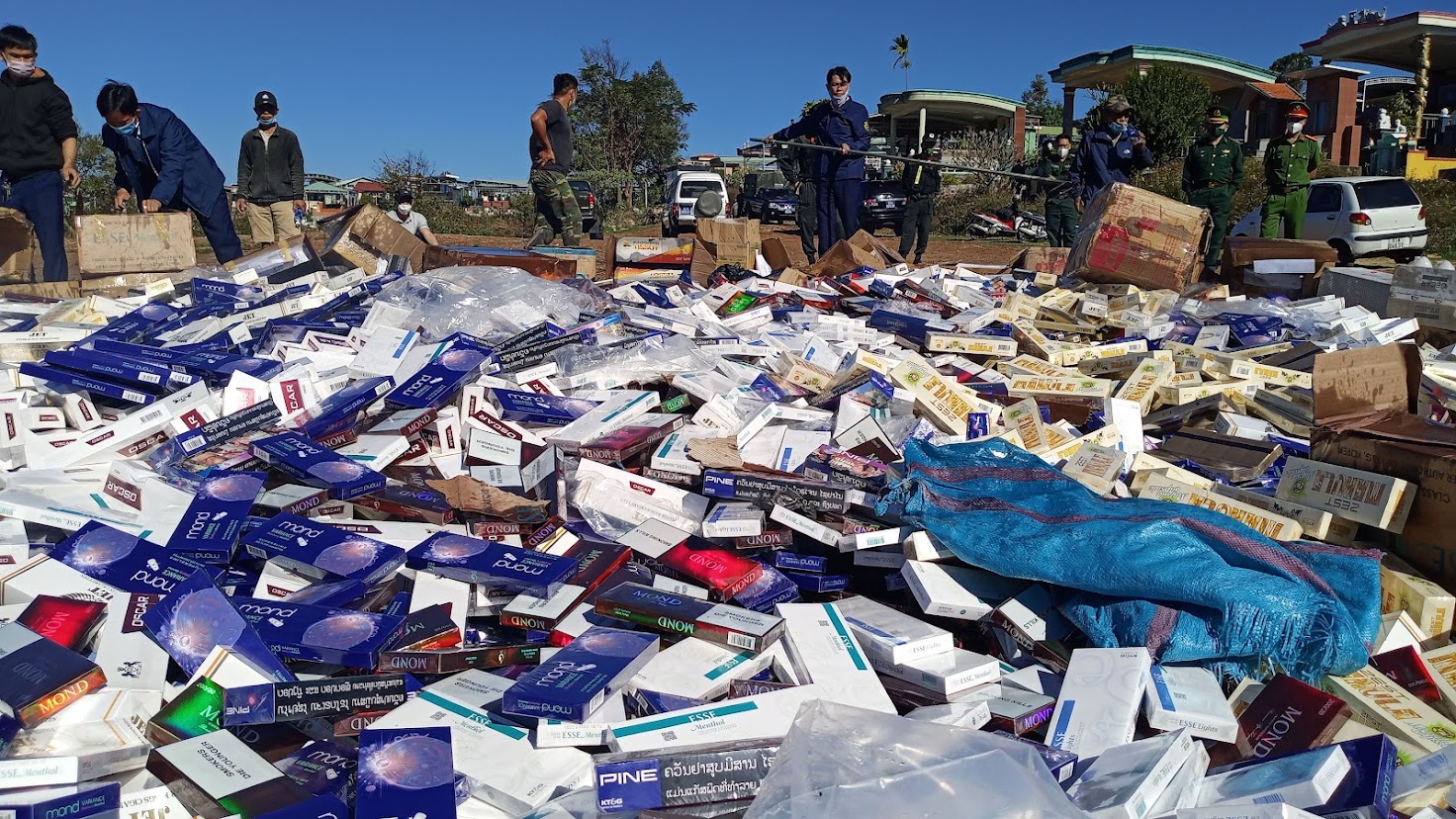 Gia Lai Tiêu hủy gần 60.000 bao thuốc lá nhập lậu