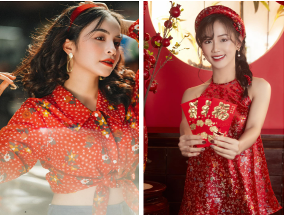 Diễn viên Trần Vân, Minh Thu của Phố trong làng chia sẻ ảnh rực rỡ đón Xuân