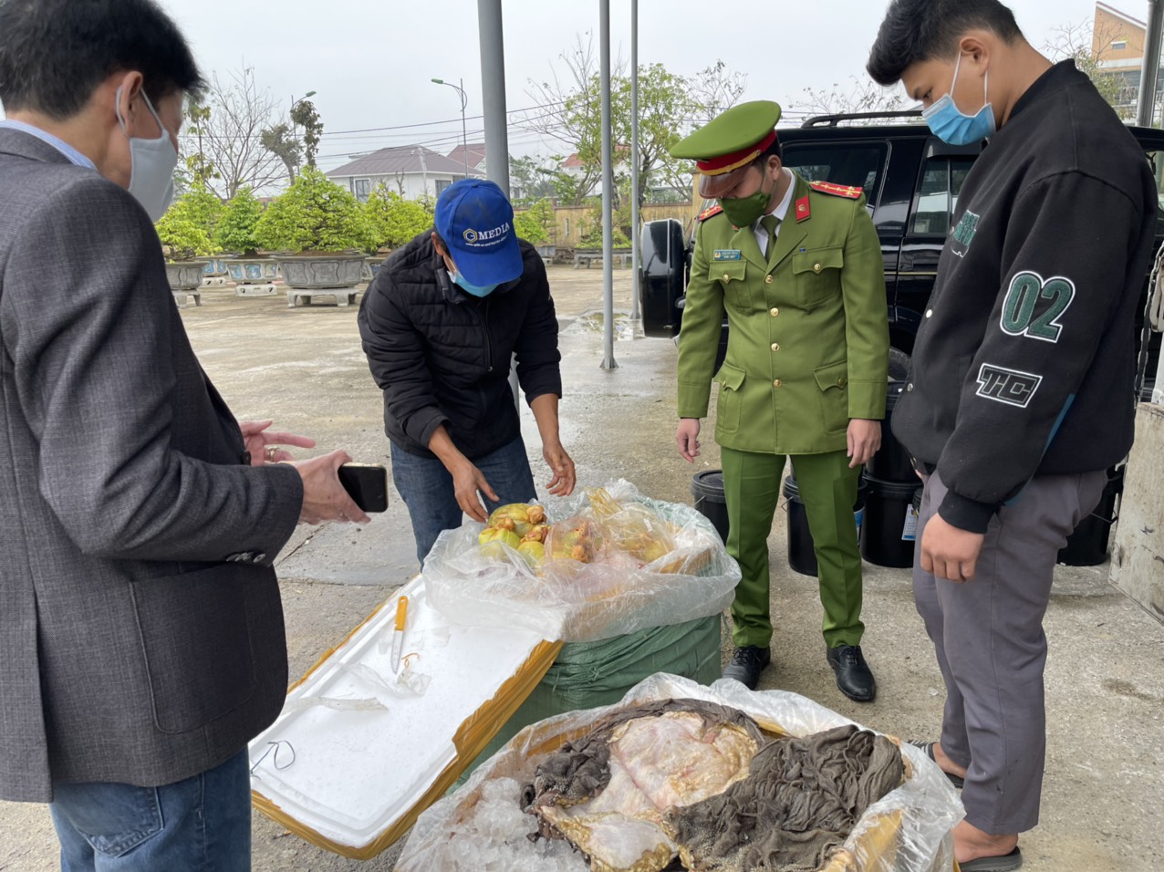 CSGT Thừa Thiên Huế bắt giữ xe gần 2 tấn nội tạng bò không rõ nguồn gốc