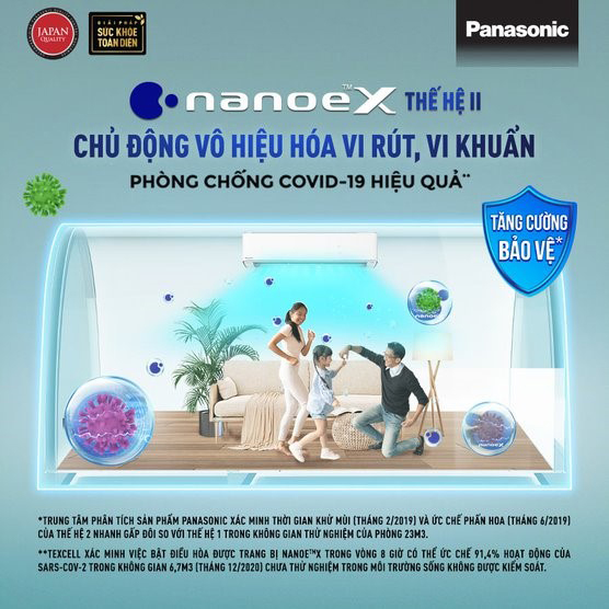 Sự thật về Máy điều Panasonic sử dụng công nghệ Nanoe™ X ngăn ngừa được Covid-19