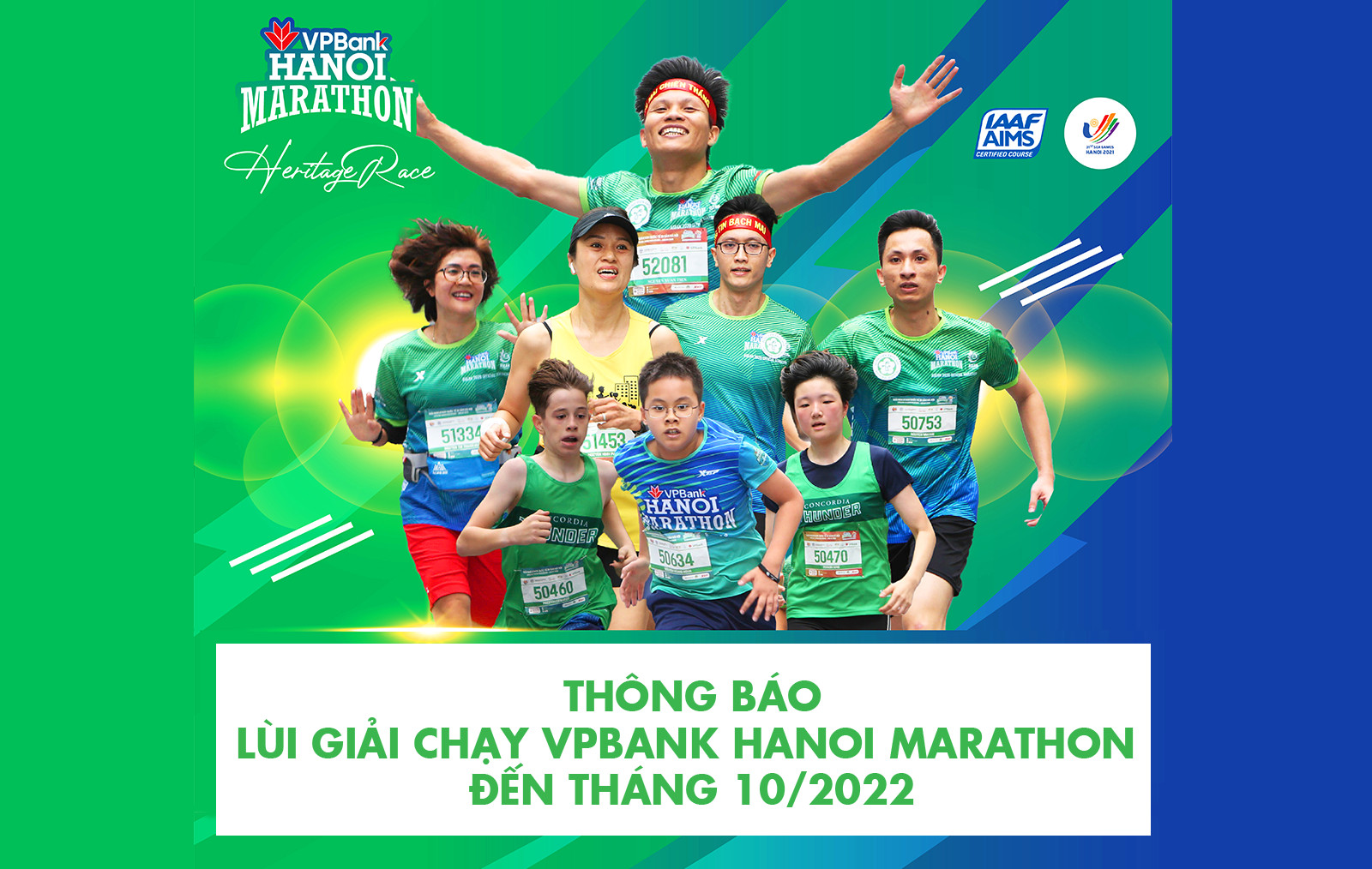 VPBank thông báo lùi giải chạy VPBank Hanoi Marathon – Hành trình Di sản 2021 sang tháng 102022
