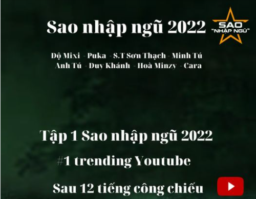 Tập 1 Sao Nhập Ngũ lên top 1 trending YouTube chỉ sau 12 giờ phát sóng