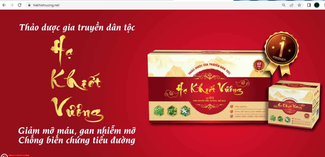 Sản phẩm Hạ Khiết Vương đang được quảng cáo sai sự thật