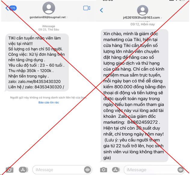 Nở rộ thủ đoạn lừa đảo tuyển dụng cộng tác viên cho các sàn TMĐT Shopee, Lazada, Tiki,...