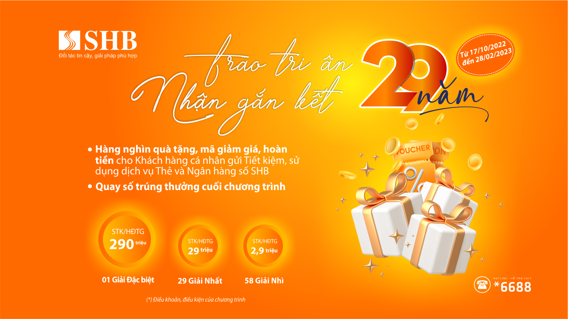 Kỷ niệm 29 năm thành lập SHB triển khai chương trình khuyến mại với hàng ngàn ưu đãi