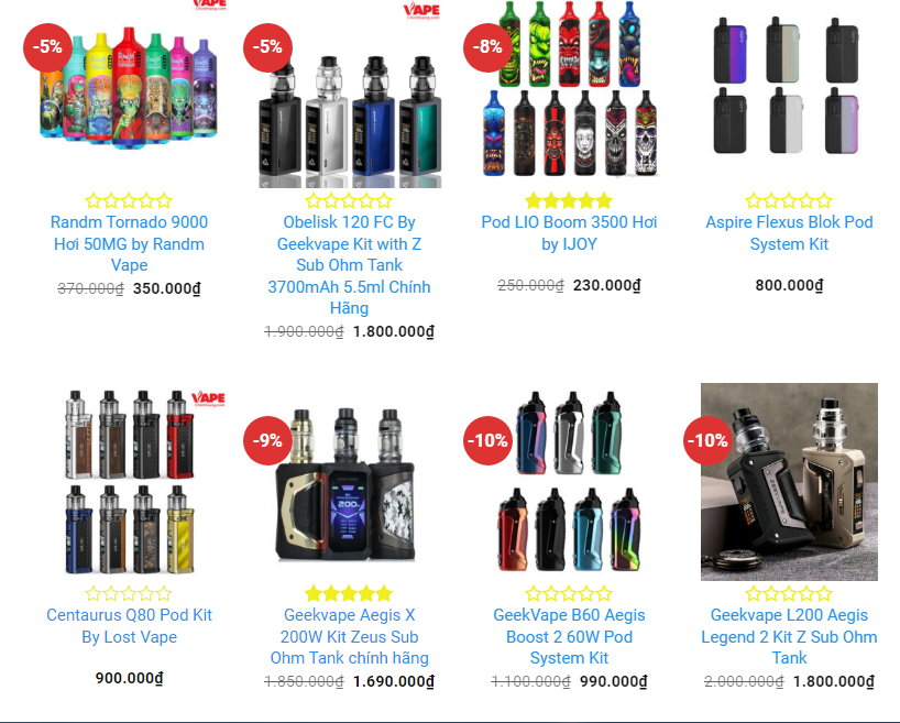 Thuốc lá điện tử Nhan nhản trên chợ mạng và dễ mua như rau