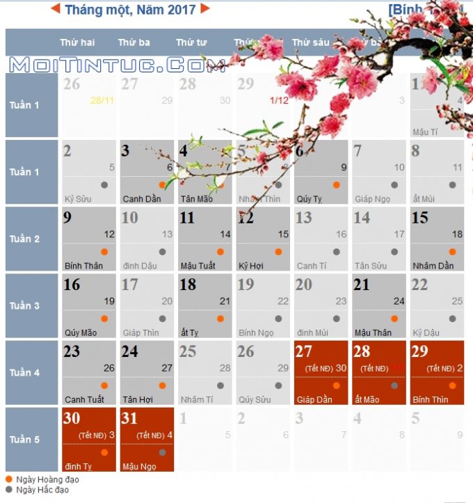 Bộ LĐ-TB-XH thông tin về lịch nghỉ Tết Nguyên đán Đinh Dậu 2017