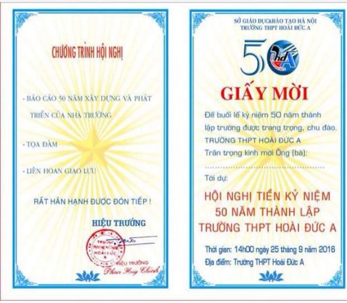 Giấy mời: 20 triệu đồng.