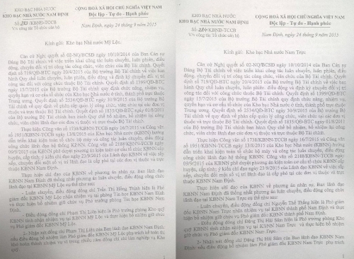 Nam Định GĐ kho bạc ra văn bản bất thường, bị cấp trên ‘tuýt còi’