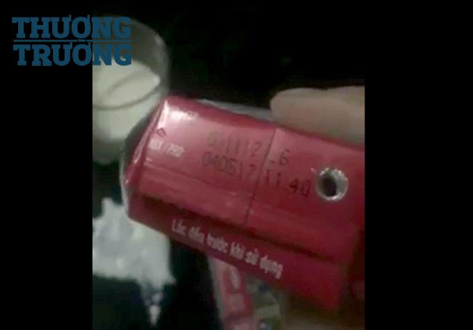 Hạn sử dụng còn tới tháng 5/2017. (Ảnh cắt từ clip).