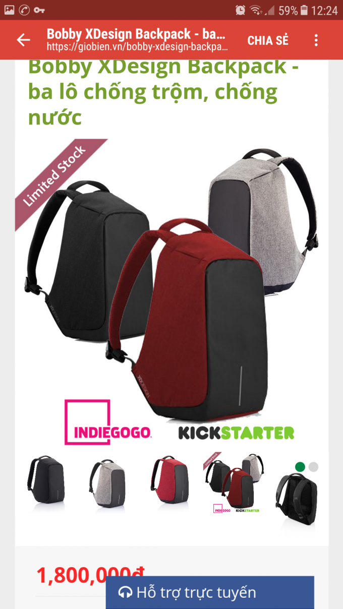 Nghi vấn công ty Coolbell Việt Nam nhái thiết kế balo Bobbly của Hà Lan