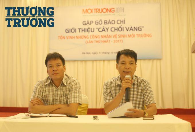 Tổng bi&ecirc;n tập Đồng Xu&acirc;n Thụ (tr&aacute;i) v&agrave; PTBT Đặng Vương Hưng.