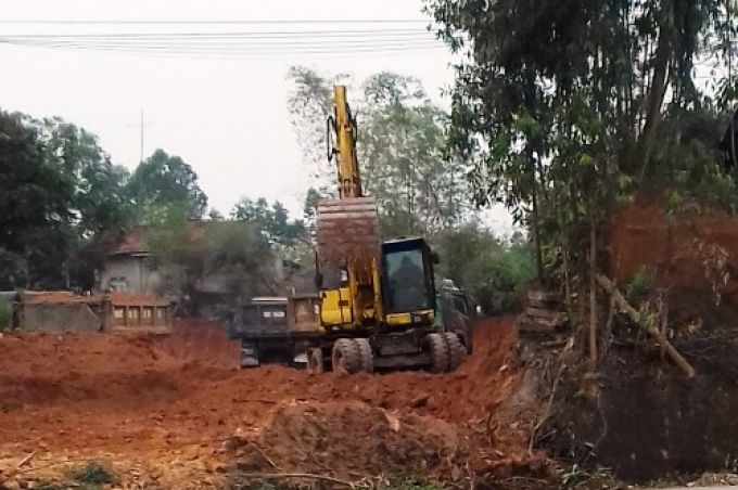 Xã Hy Cương - Việt Trì Hàng ngàn m3 đất bị hạ cốt, san nền trái phép