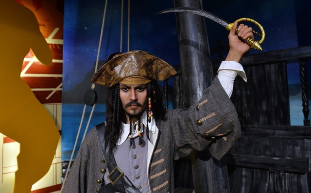 Tượng sáp Johnny Depp, người nổi tiếng với vai Jack Sparrow trong phim Cướp biển vùng Caribbean.