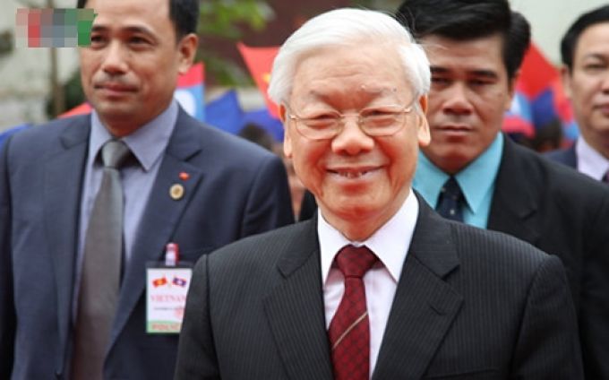 Tổng Bí thư Nguyễn Phú Trọng nói chuyện với cán bộ, sinh viên Đại học Quốc gia Lào